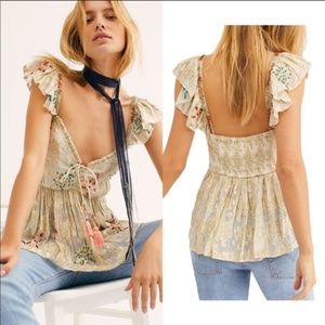 Free People All That Shimmers Jacquard Top NWT